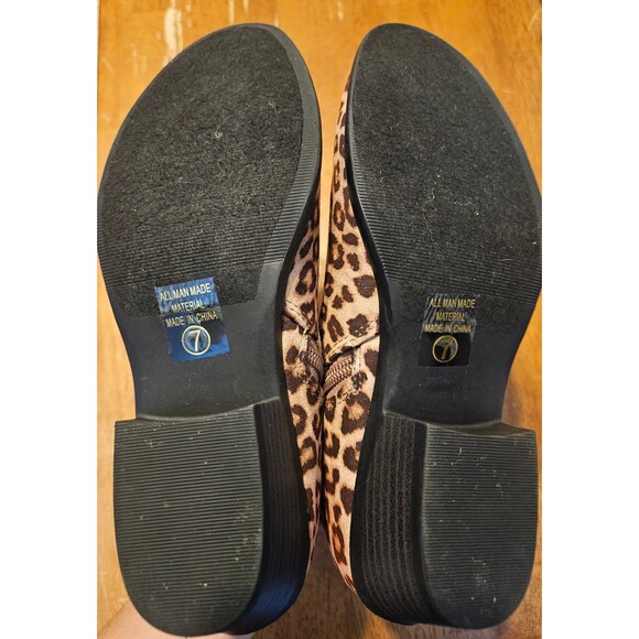 Soda Leopard Print Heeled Booties Size 7 Zip Up - Picture 8 of 8